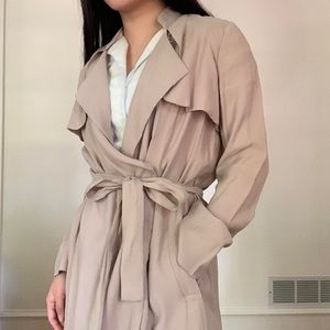 tan trench coat